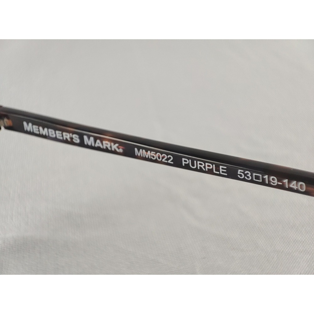 Member's Mark MM5022 Purple & Tortoise Semi-Rimless Eyeglass Frames 53-19-140 - Picture 8 of 10